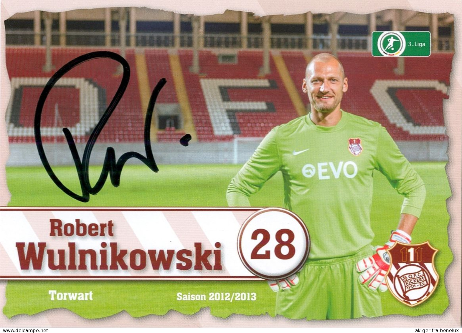 Fußball-Autogrammkarte AK Robert Wulnikowski Offenbacher Kickers 12-13 1. FC Union Berlin Rot-Weiss RW Essen Würzburg - Authographs