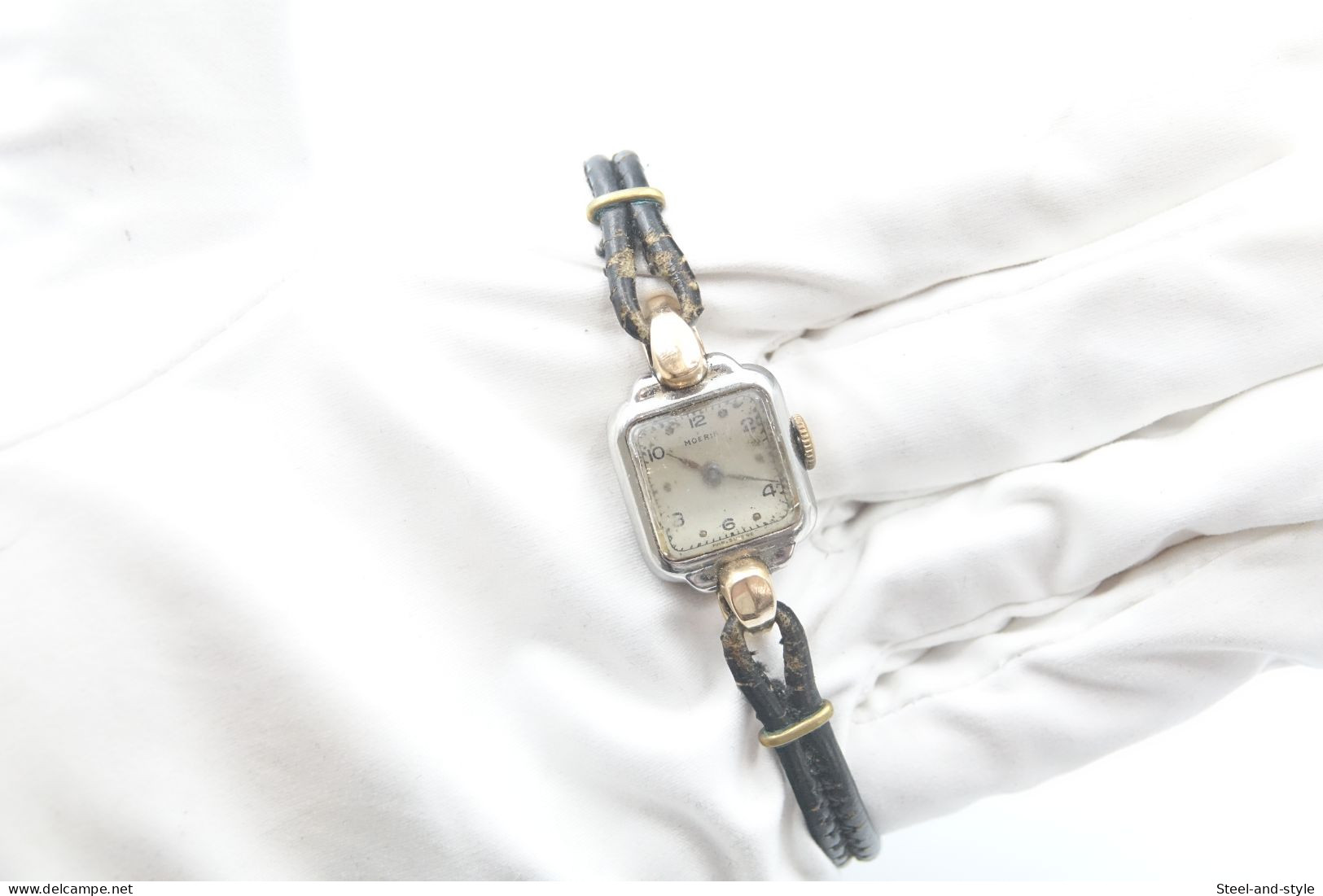 Watches : MOERIS LADIES HAND WIND COCKTAIL ROSE GOLD TWOTONE - Original - 1950's  - Running - Excelent Condition - Montres Modernes