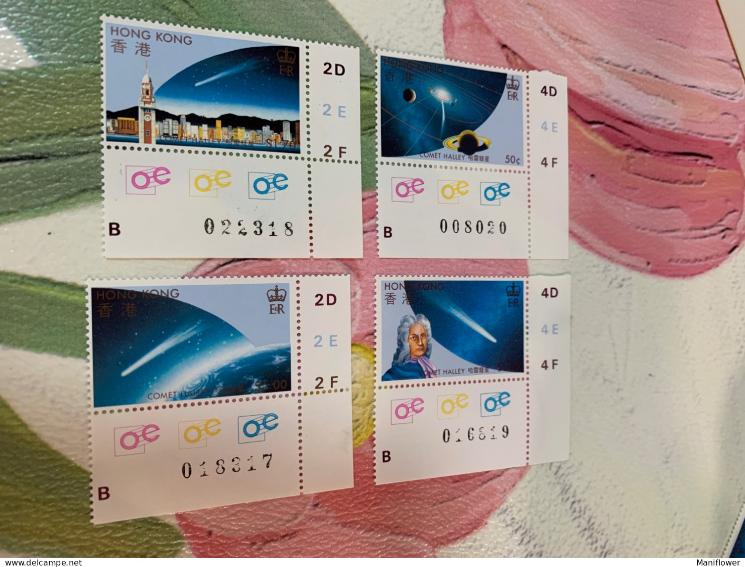 Hong Kong Stamp Set 1986 Halley Comet Space MNH S/s - Cartas & Documentos