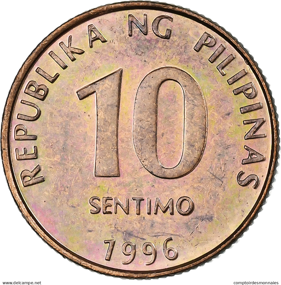 Philippines, 10 Sentimos, 1996, Acier Plaqué Cuivre, SUP, KM:270.1 - Philippines