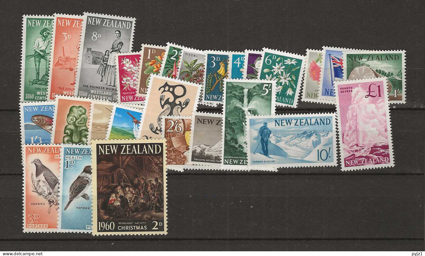 1960 MNH New Zealand Year Collection Postfris** - Komplette Jahrgänge