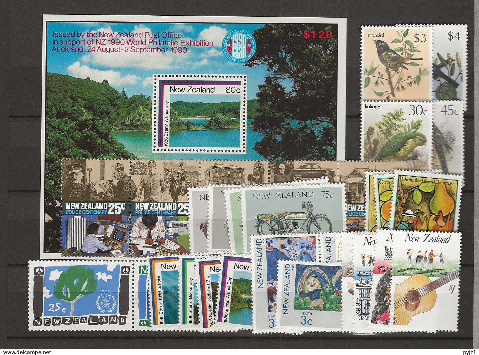 1986 MNH New Zealand Year Collection Postfris** - Full Years