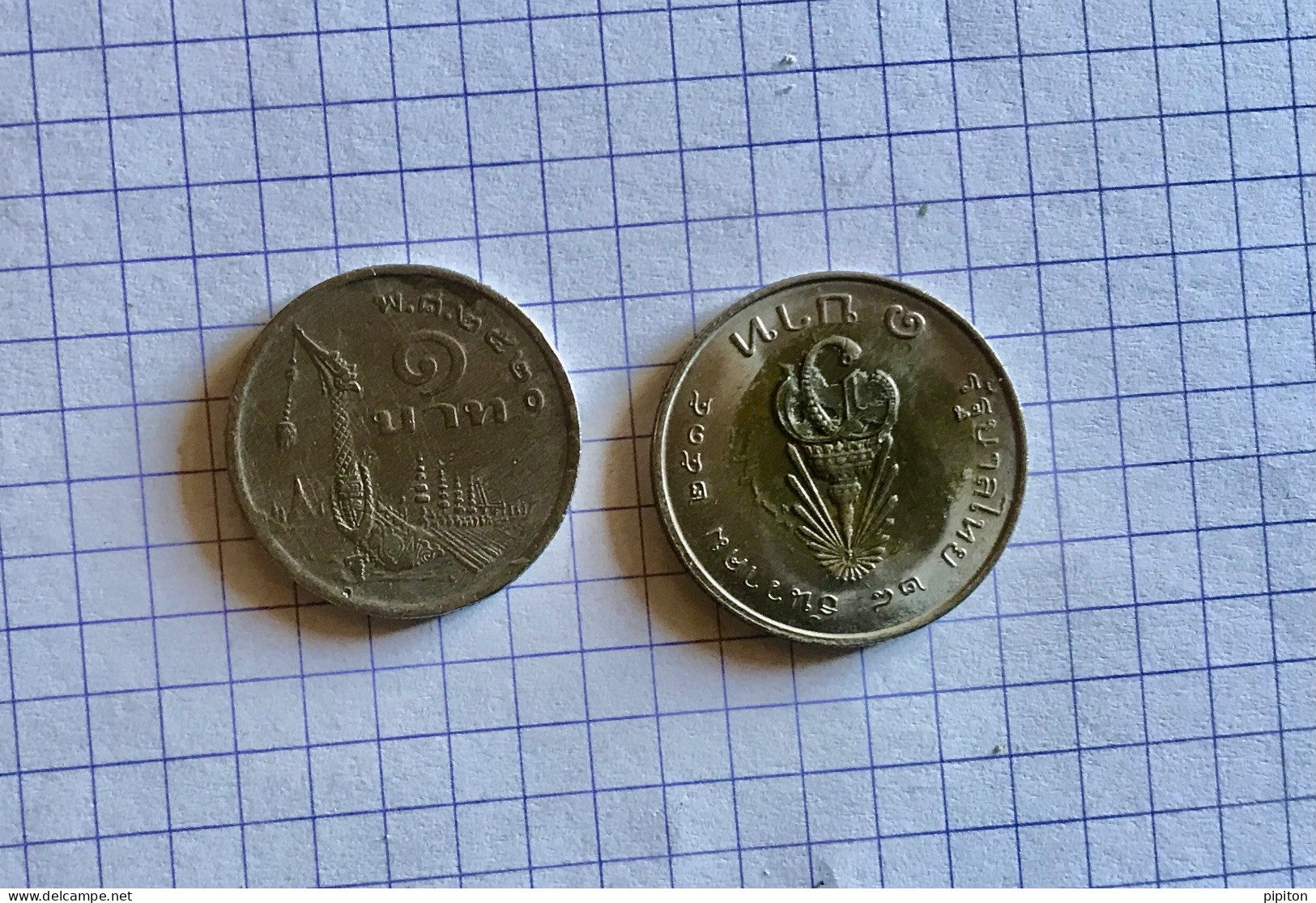 2 Pièces De 1 Baht Thaïlandais - Thailand