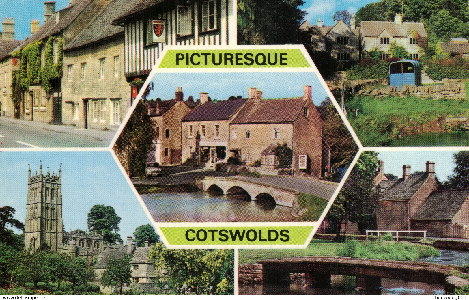 Picturesque Cotswolds Multiview. North Leach, Lower Slaughter. Unposted - Autres & Non Classés