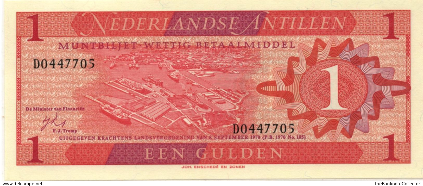 Netherlands Antilles 1 Gulden 1970 P-20 UNC - Sonstige & Ohne Zuordnung