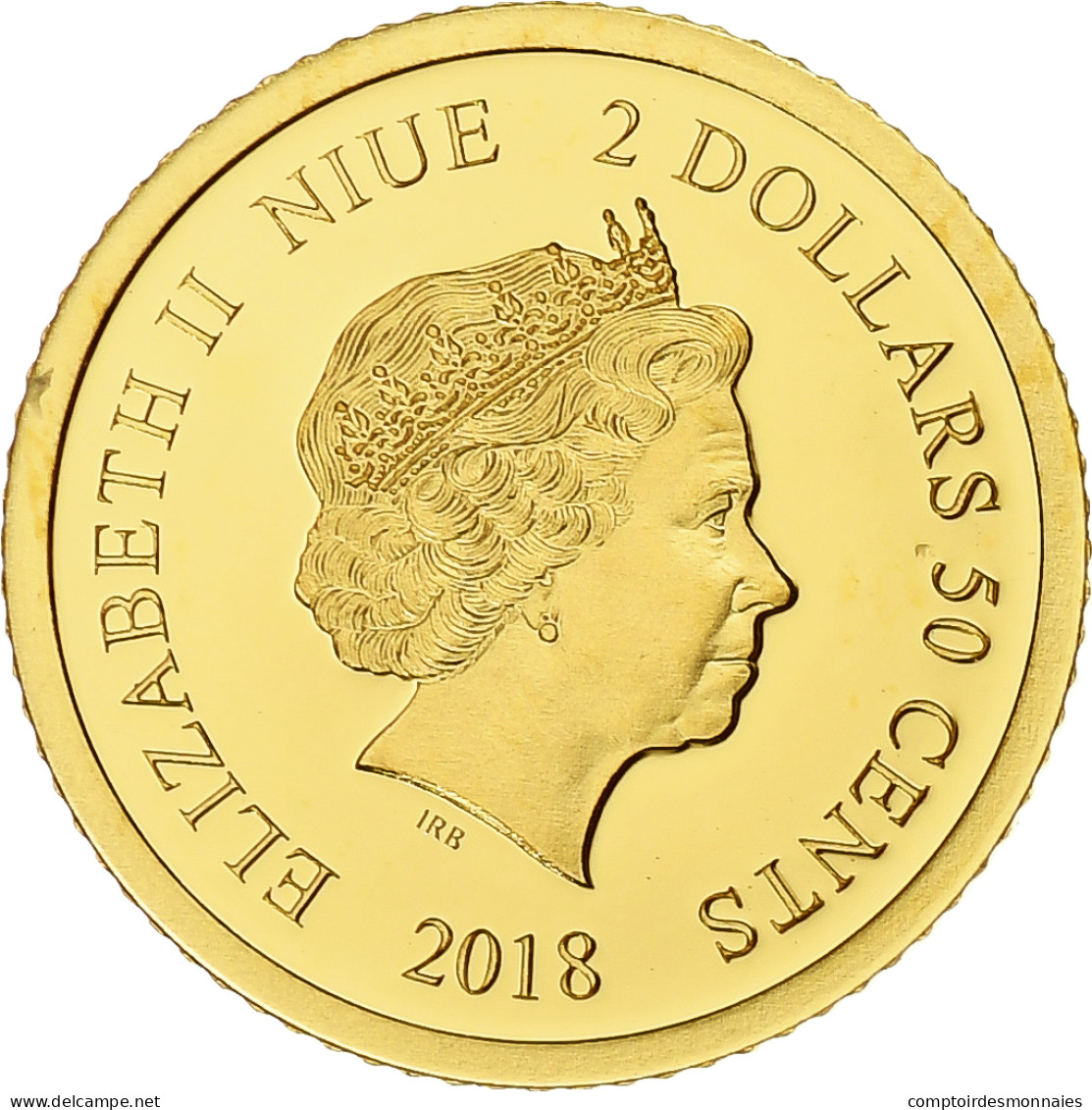 Niue, Elizabeth II, 2-1/2 Dollars, Diable De Tasmanie, 2018, Or, FDC - Niue