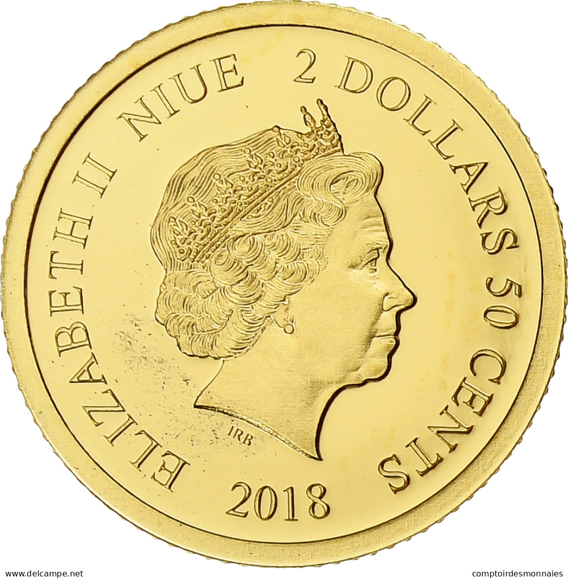 Niue, Elizabeth II, 2-1/2 Dollars, Emu, 2018, Or, FDC - Niue
