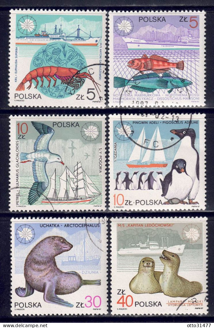 Polen 1987 - Arktisstation, Nr. 3076 - 3081, Gestempelt / Used - Used Stamps