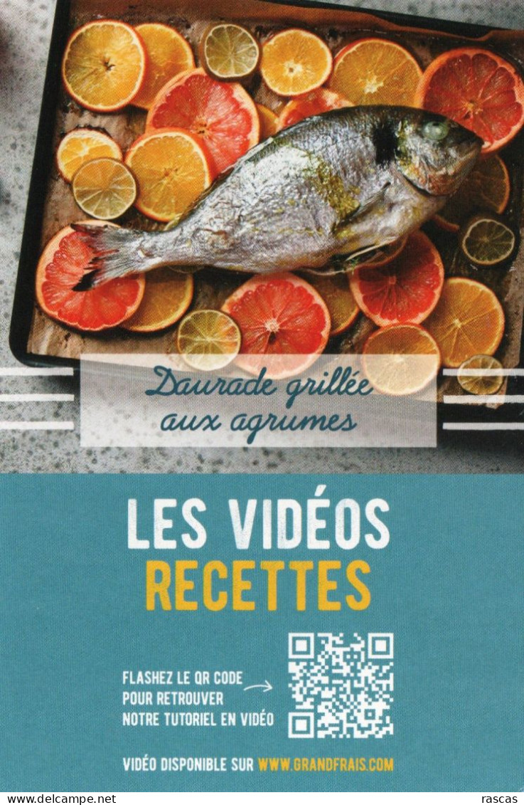 P - CARTE RECETTE DE CUISINE GRAND FRAIS - DAURADE GRILLEE AUX AGRUMES - Autres & Non Classés