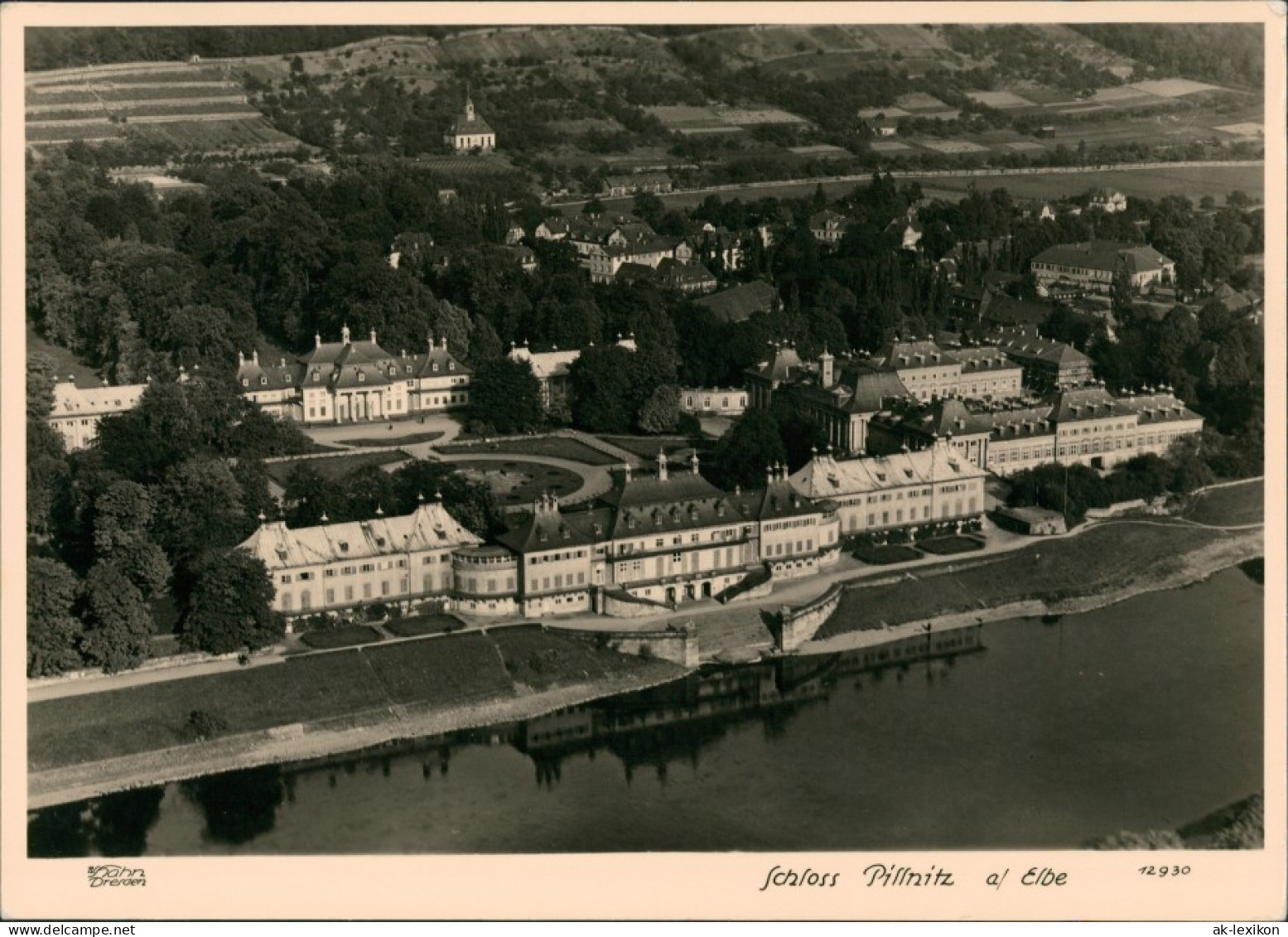 Ansichtskarte Pillnitz Luftbild Schloß Hinterland 1961 Walter Hahn:12930 - Pillnitz