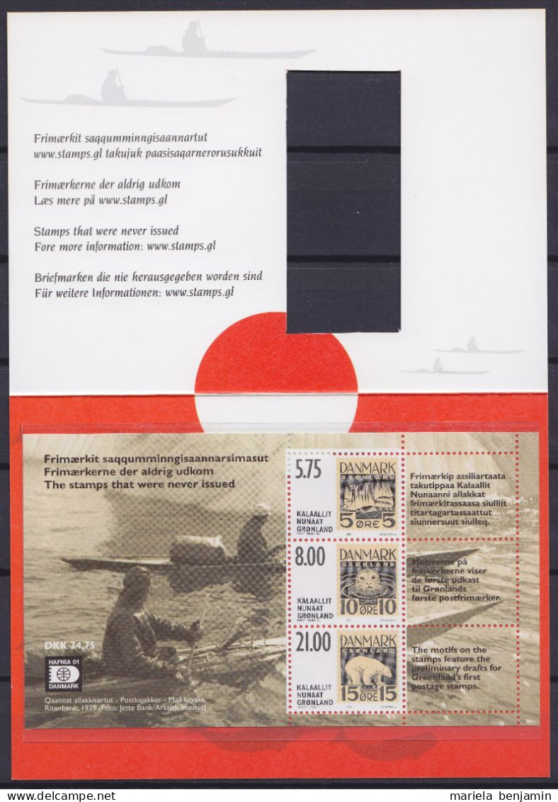 Groenland - BF21 ** Hafia 01 - Projets De Timbres Restés Non émis 2001 / Dans Pochette - Blocs