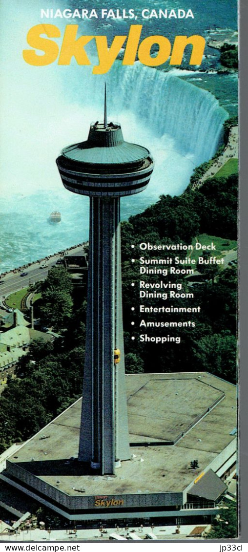 Vintage Leaflet About Skylon Tower (Chutes Du Niagara Falls, Canada) 1995 - Amérique Du Nord