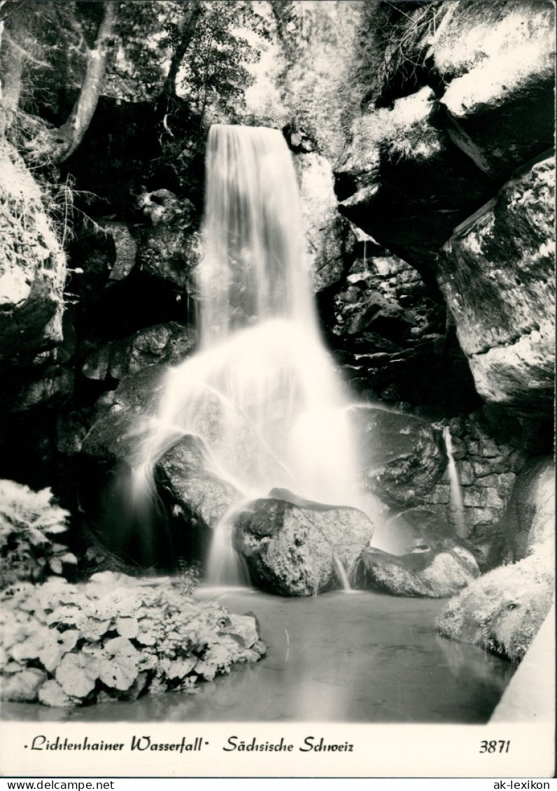 Ansichtskarte Lichtenhain-Sebnitz Lichtenhainer Wasserfall Foto Hering 1970 - Kirnitzschtal