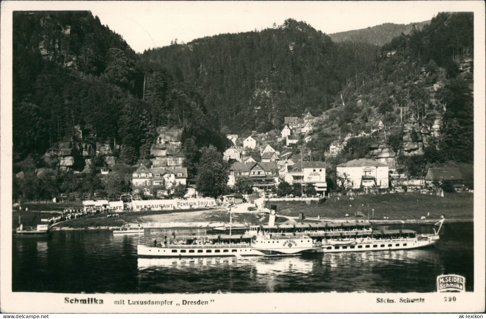 Ansichtskarte Schmilka Luxus Elbdampfer Dresden 1939 - Schmilka