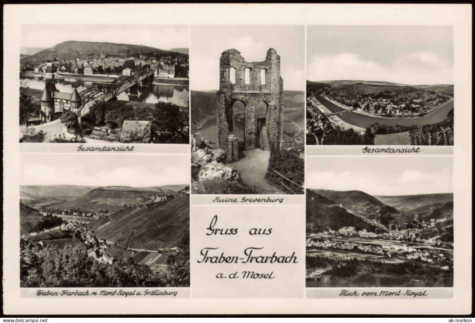 Traben-Trarbach Mehrbild-AK U.a. Ruine Grevenburg, Mont Roayal 1950 - Traben-Trarbach