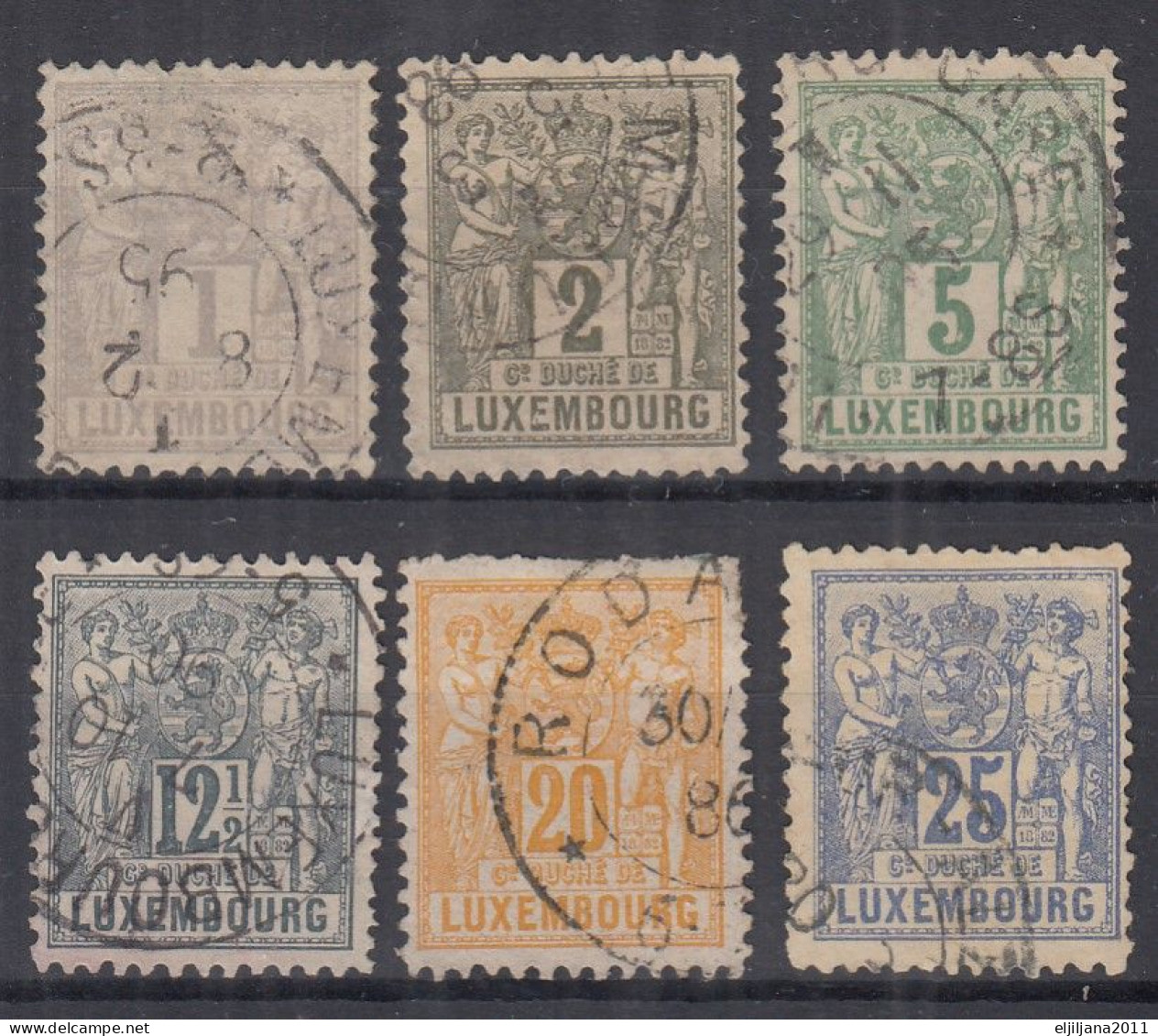 ⁕ LUXEMBOURG 1882 / 1889 ⁕ Allegory / Coat Of Arms Mi.45,46,48,50,51,52. ⁕ 6v Used - Scan - 1882 Allegory