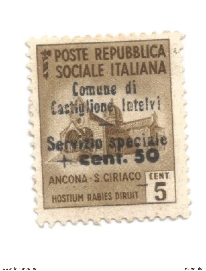 (EMISSIONI LOCALI) 1945, CASTIGLIONE D'INTELVI, 50c SU 5c - Francobollo Nuovo (CAT. SASSONE N.1) - Ortsausgaben/Autonome A.