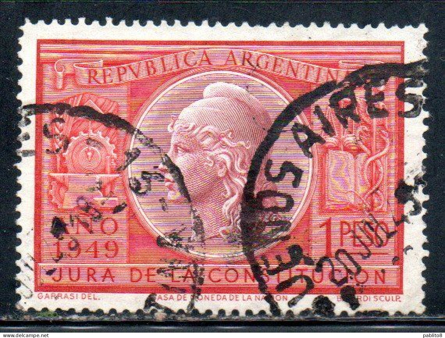 ARGENTINA 1949 RATIFICATION OF THE CONSTITUTION 1p USED USADO OBLITERE' - Used Stamps