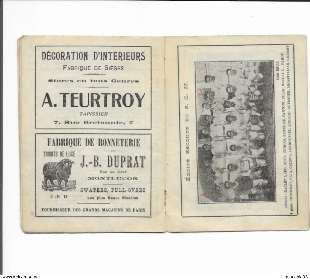 Vieux Papiers - Calendrier Du Sporting Club Montluçonnais Rugby Saison 1930-1931 - Kleinformat : 1921-40