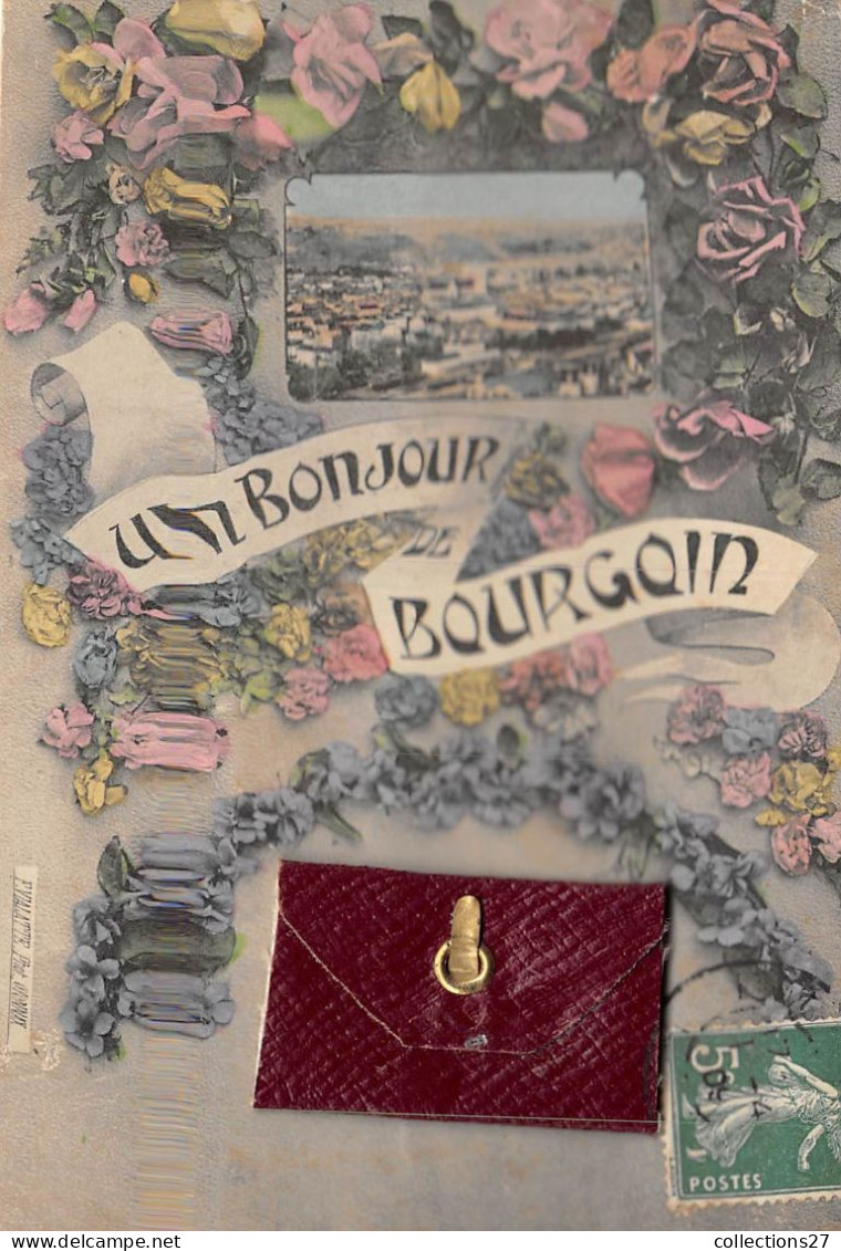 38-BOURGOIN- UN BONJOUR DE BOURGOIN- CARTE A SYSTEME DEPLIANTE - Bourgoin