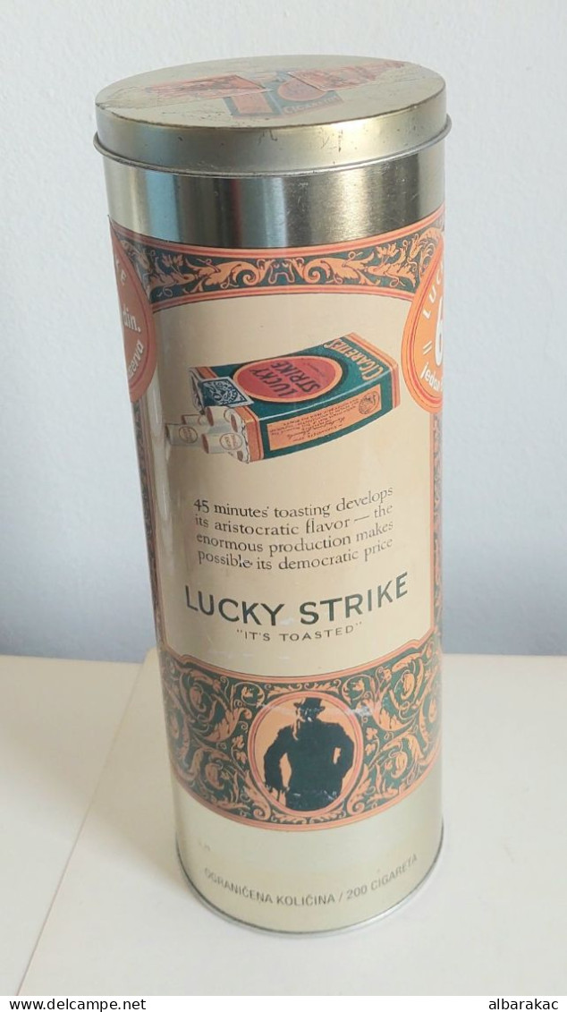 Paquet De Cigarette Métallique Lucky Strike LIMITED , Case For 200 Cigarettes ,Tin Box Packaging For Yugoslavia - Empty Cigarettes Boxes