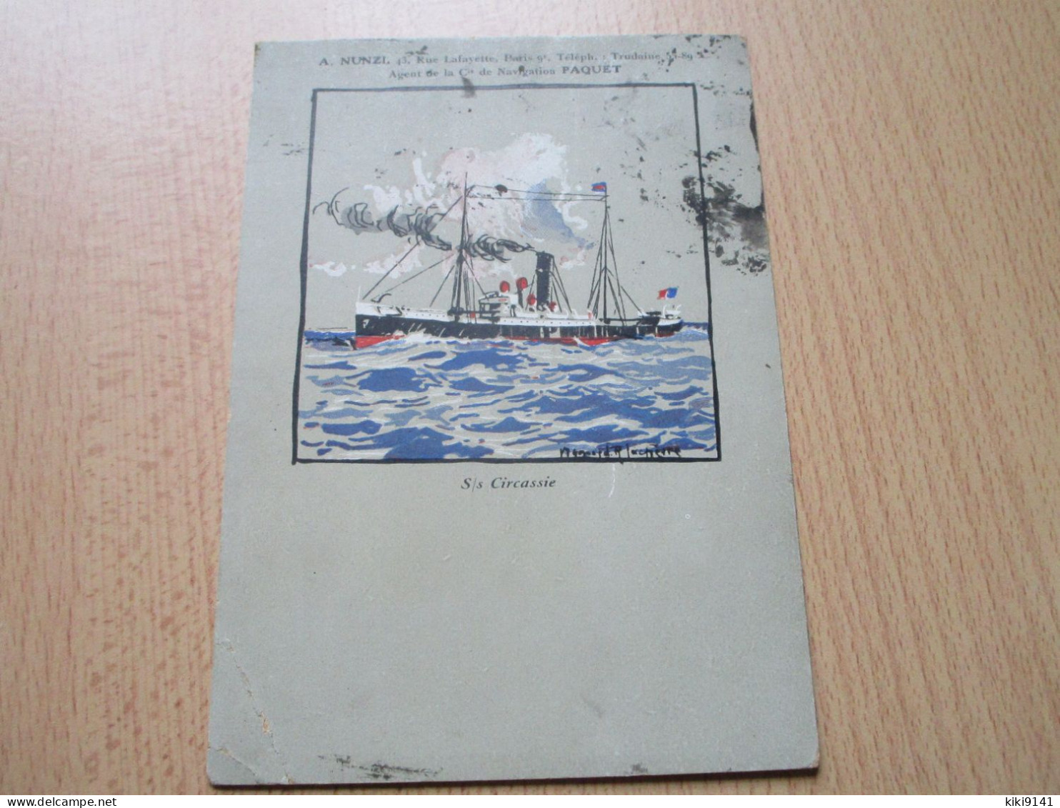 C.P. De Bernard R. LACHÈVRE - S/s Circassie - Publicité Pour Cie De Navigation PAQUET - Écrite Et Signée Par Le Maître - Pintores Y Escultores