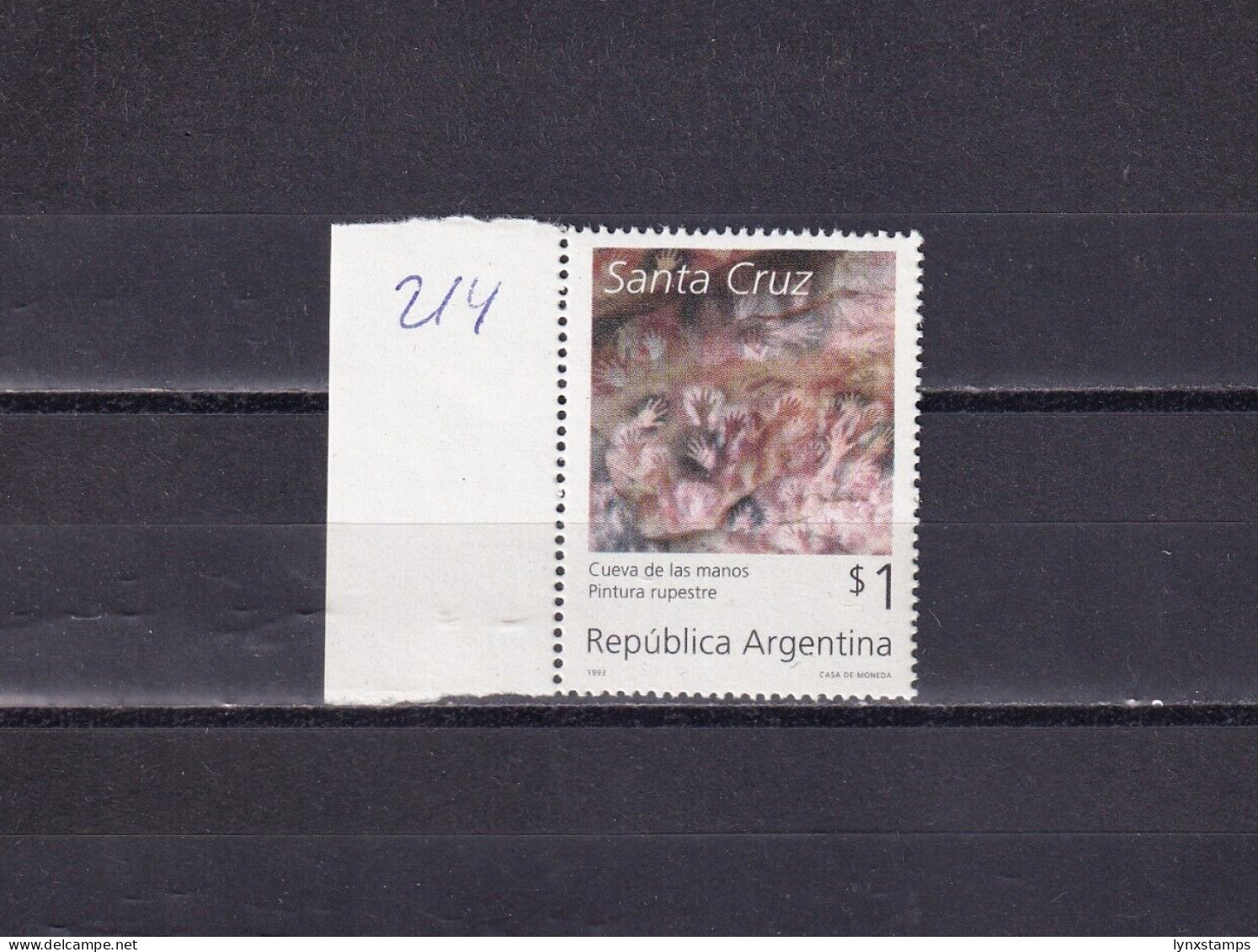 SA04 Argentina 1993 Cave Of The Hands, Santa Cruz Mint Stamp - Neufs