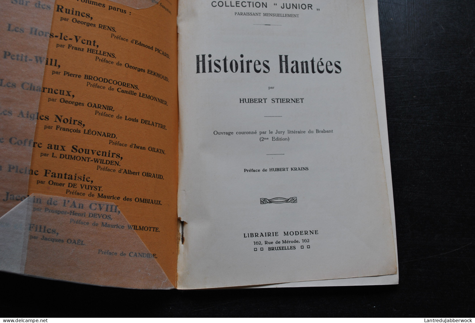 Hubert STIERNET Histoires Hantées Collection Junior Librarie Moderne - Sd 2è Ed. - Préface Hubert Krains Auteur Belge - Belgische Schrijvers