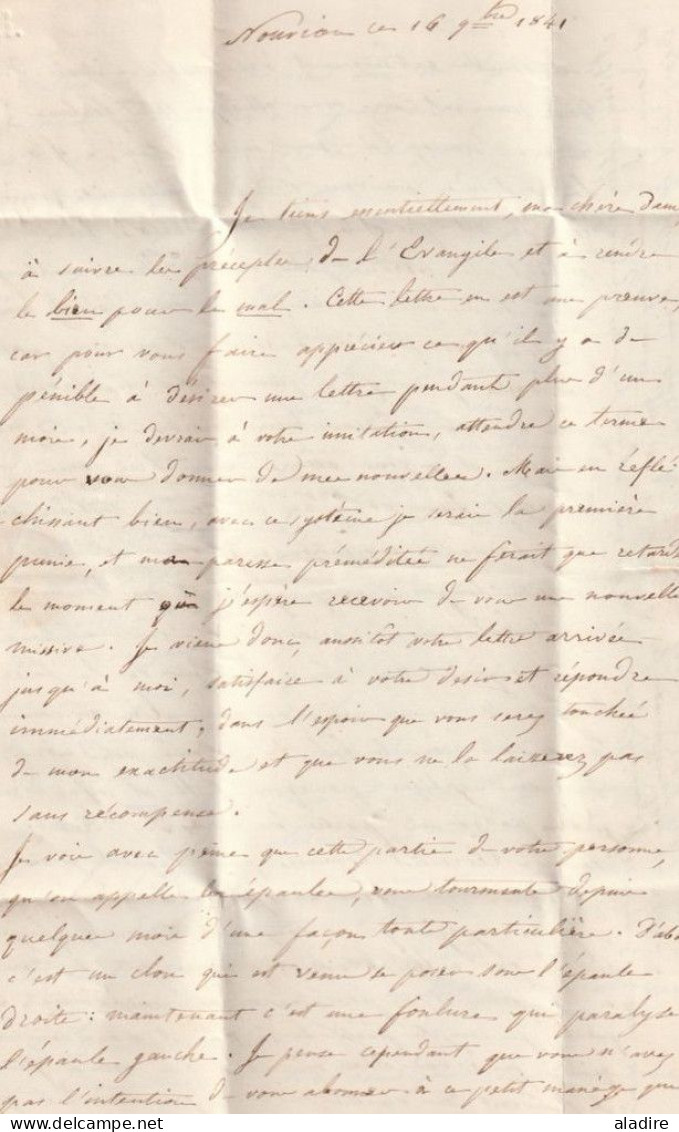 1841 - Cursive 76 NOUVION En PONTHIEU, Somme Sur Lettre Pliée Avec Corresp Vers DOUAI Via Paris - Cad Arrivée - 1801-1848: Precursores XIX