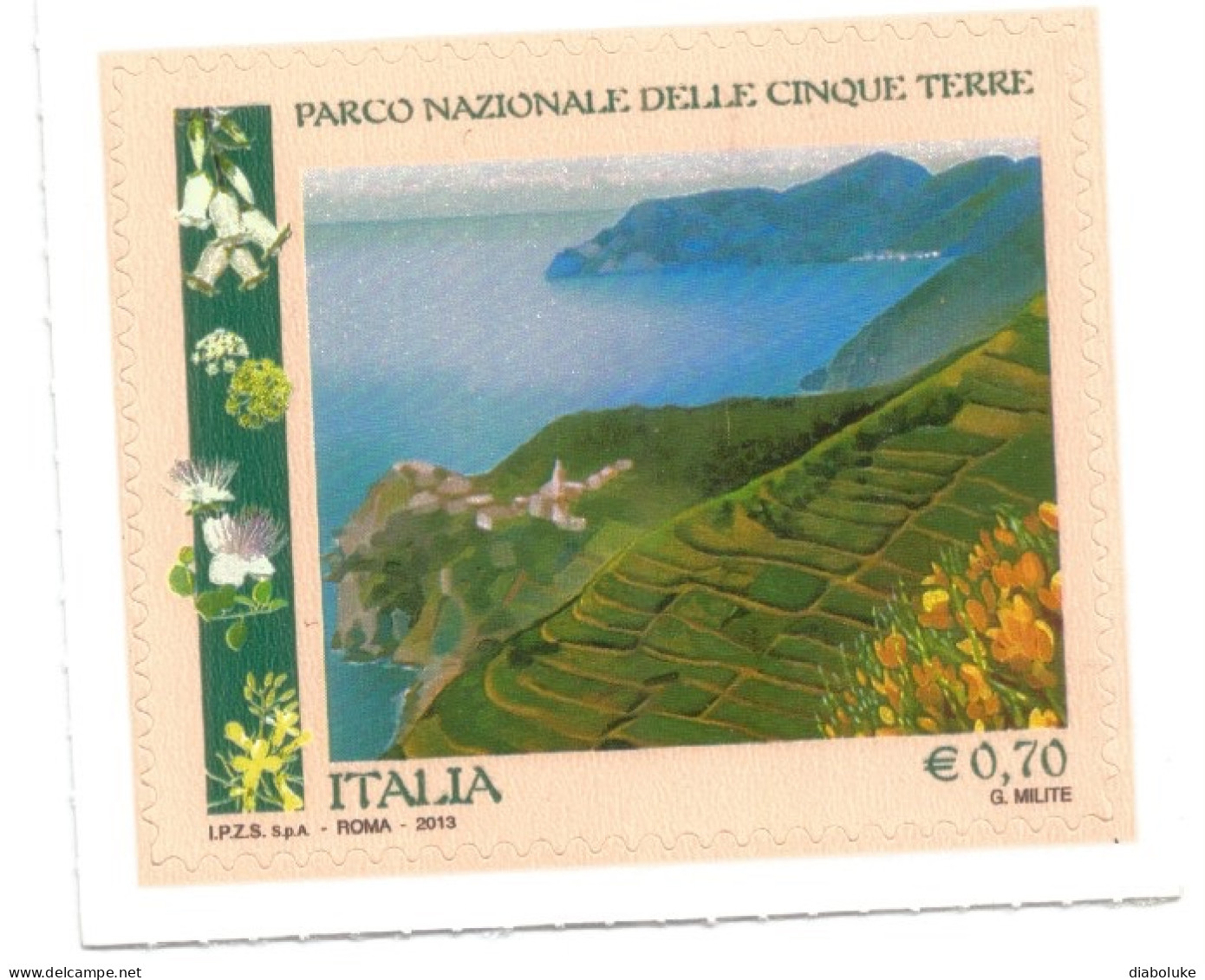 (REPUBBLICA ITALIANA) 2013, PARCO NAZIONALE DELLE CINQUE TERRE - Francobollo Nuovo MNH - 2011-20: Nieuw/plakker