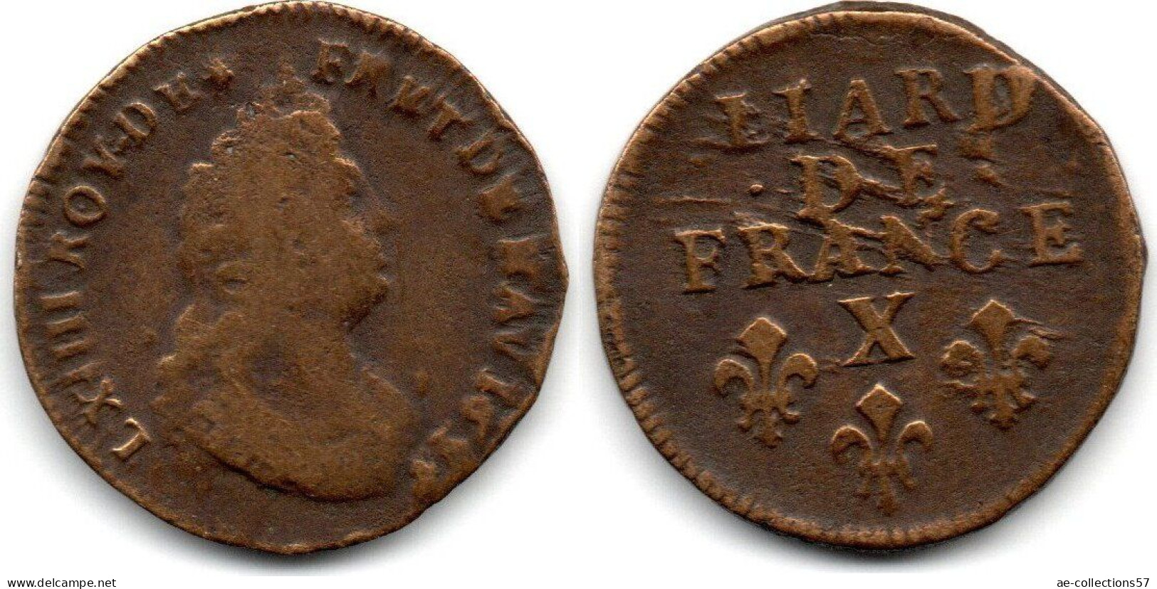 MA 33880 / France - Frankreich Liard De France 1695 X Louis XIV TB - 1643-1715 Louis XIV The Great