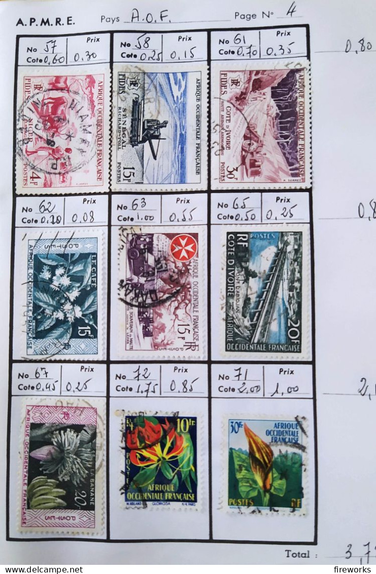 145 Timbres Colonies Françaises (AOF - Dahomey - Guinée - Cameroun) - Used Stamps