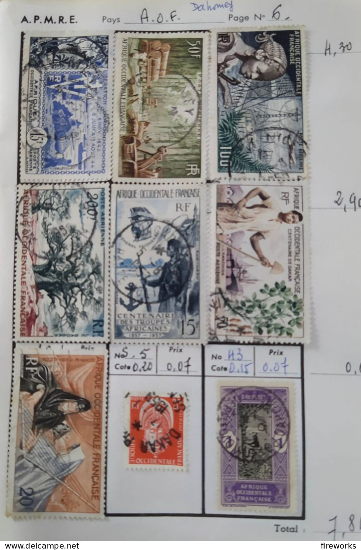 145 Timbres Colonies Françaises (AOF - Dahomey - Guinée - Cameroun) - Used Stamps