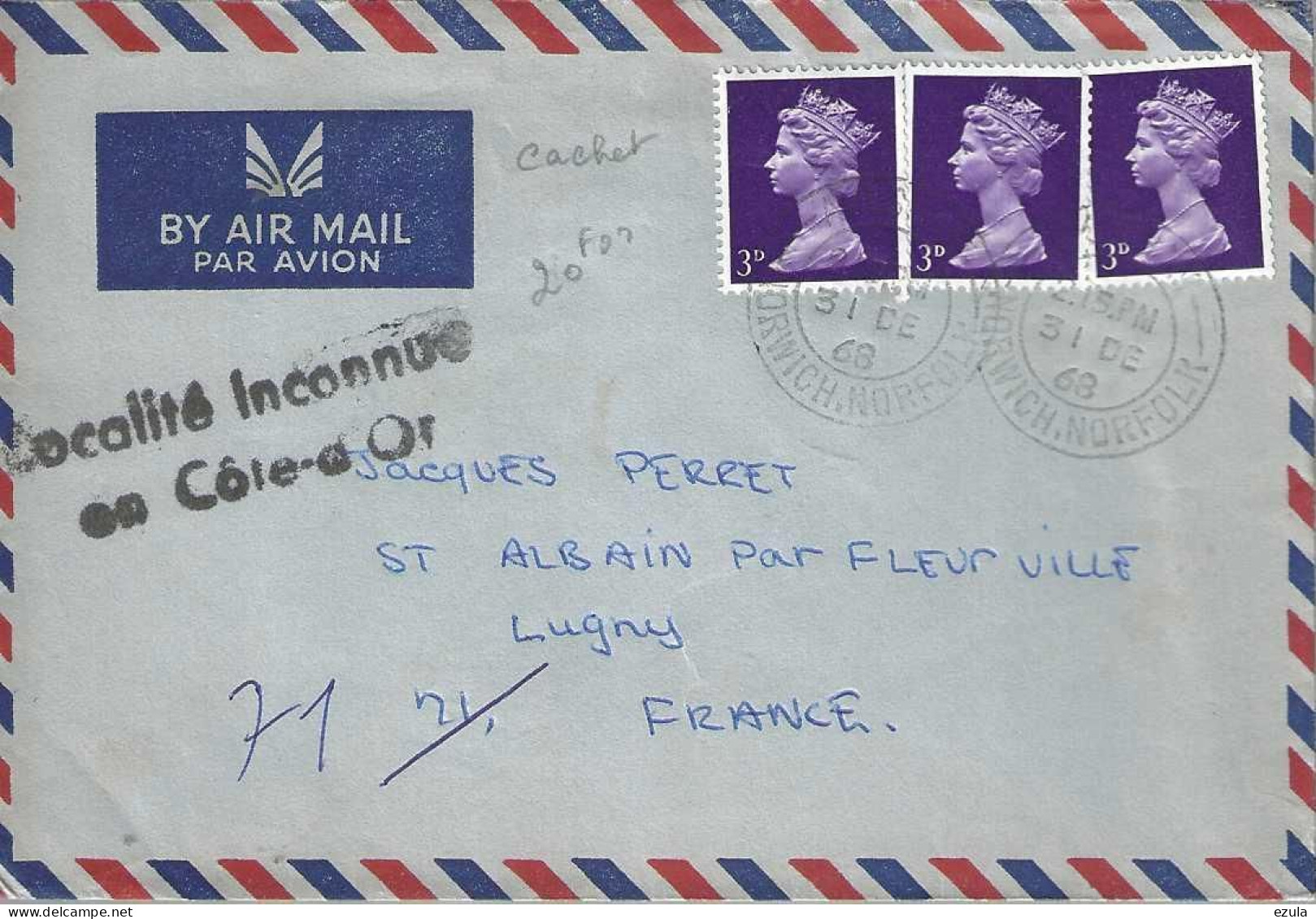 Lettre De Grande Bretagne - Fausse Adresse - Storia Postale