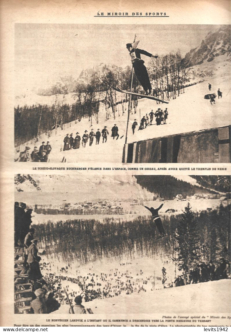 JEUX OLYMPIQUES 1924  - CHAMONIX - REVUE MIROIR DES SPORTS - 14-02-1924 - - Autres & Non Classés