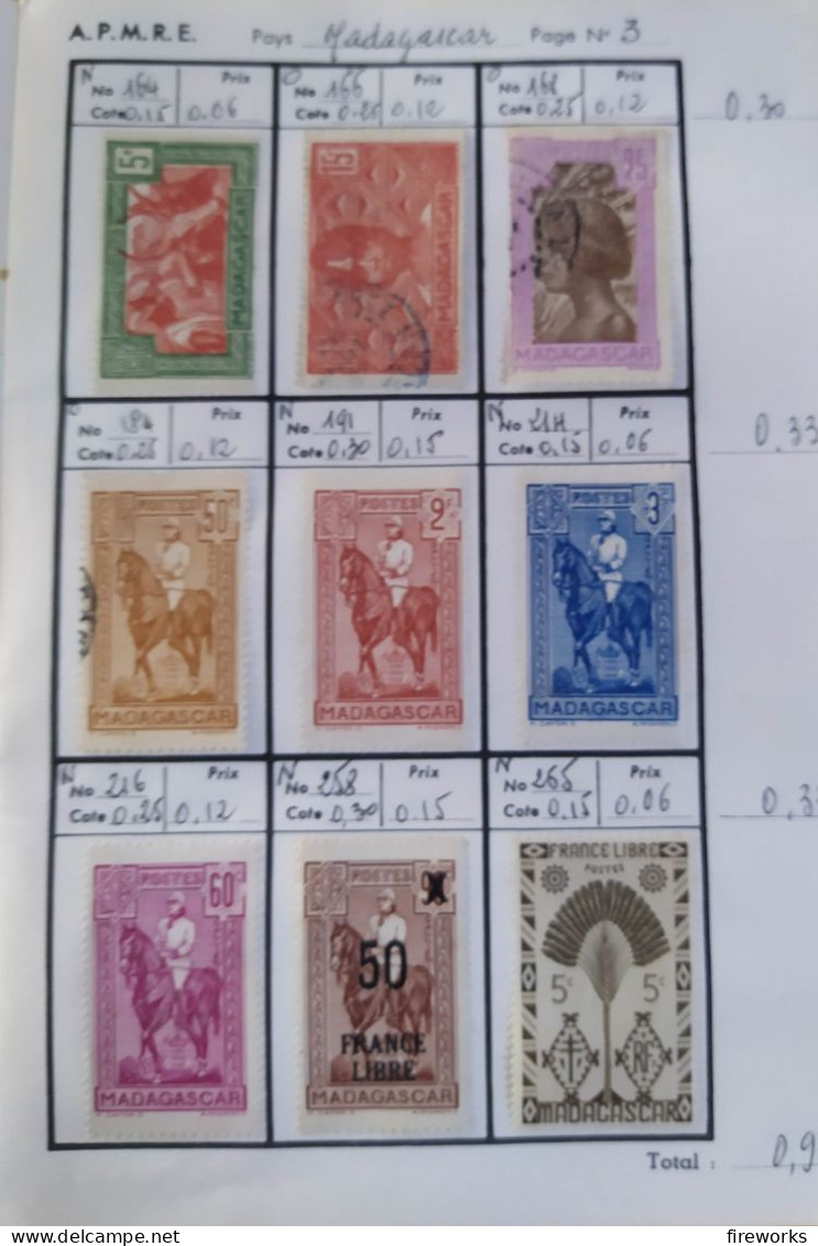 143 Timbres Colonies Françaises (Madagascar - Nelle Calédonie - Côte D'Ivoire - Niger) - Used Stamps