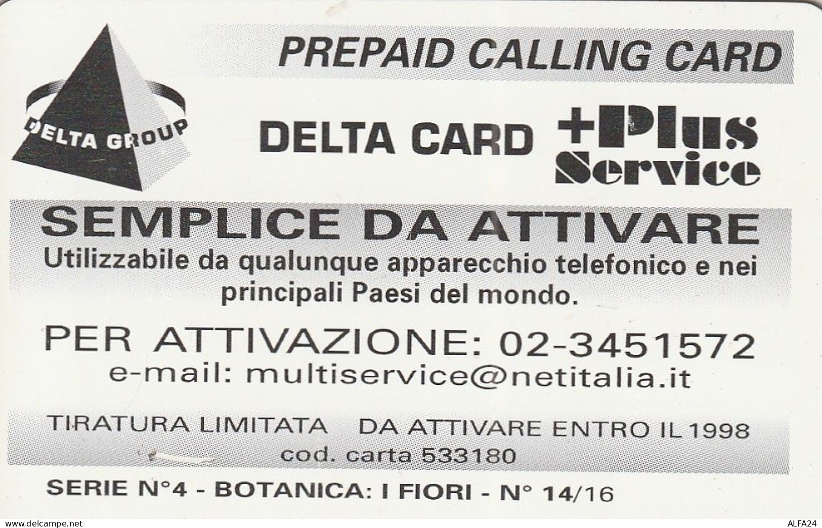 PREPAID PHONE CARD ITALIA  (CZ197 - Schede GSM, Prepagate & Ricariche