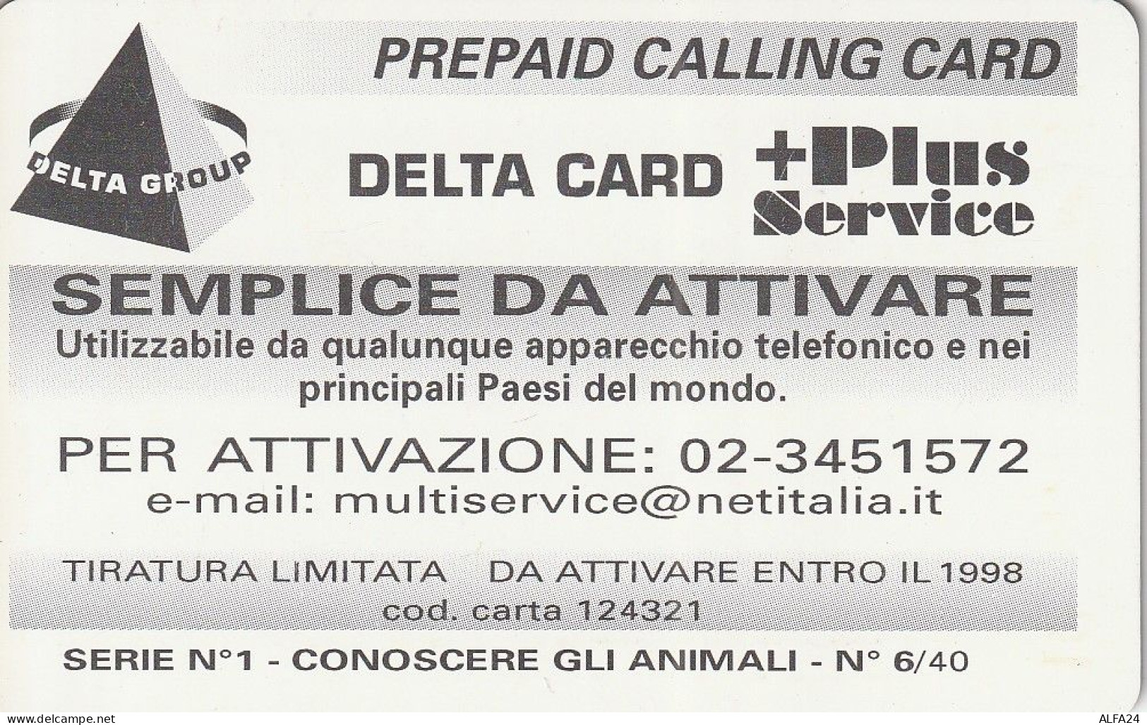 PREPAID PHONE CARD ITALIA  (CZ165 - Schede GSM, Prepagate & Ricariche