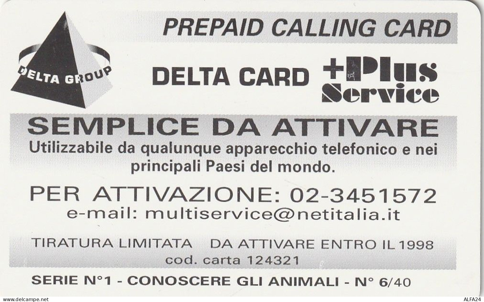 PREPAID PHONE CARD ITALIA  (CZ166 - Schede GSM, Prepagate & Ricariche