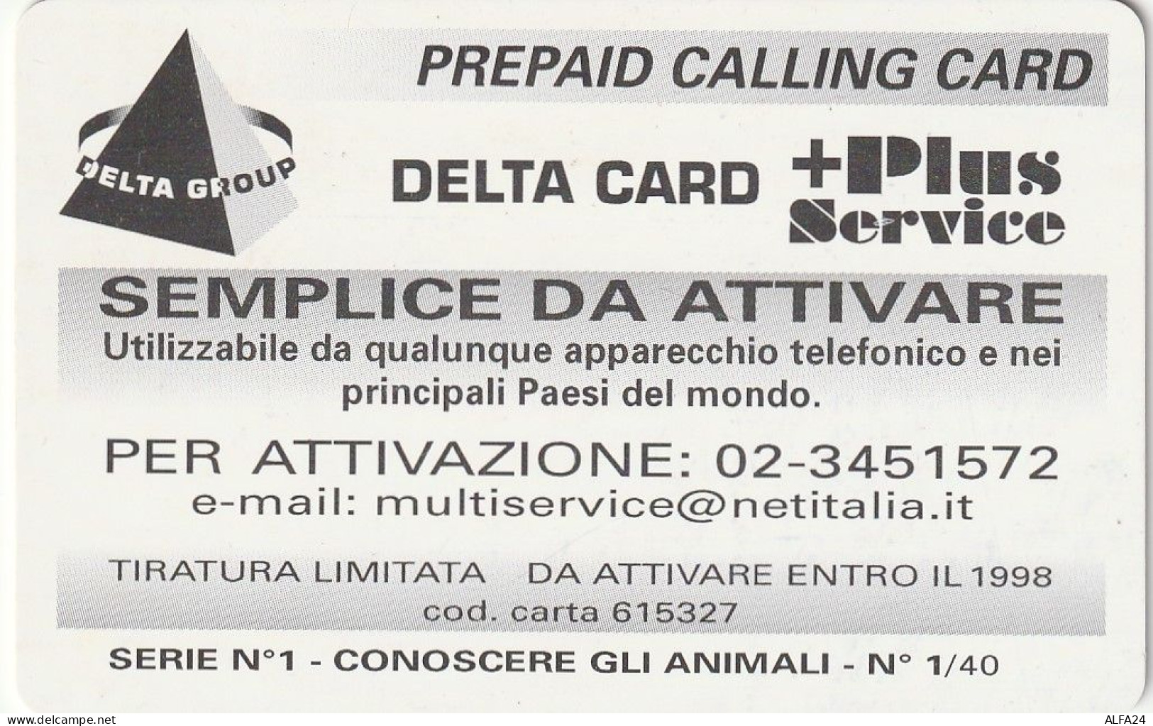 PREPAID PHONE CARD ITALIA  (CZ158 - Schede GSM, Prepagate & Ricariche