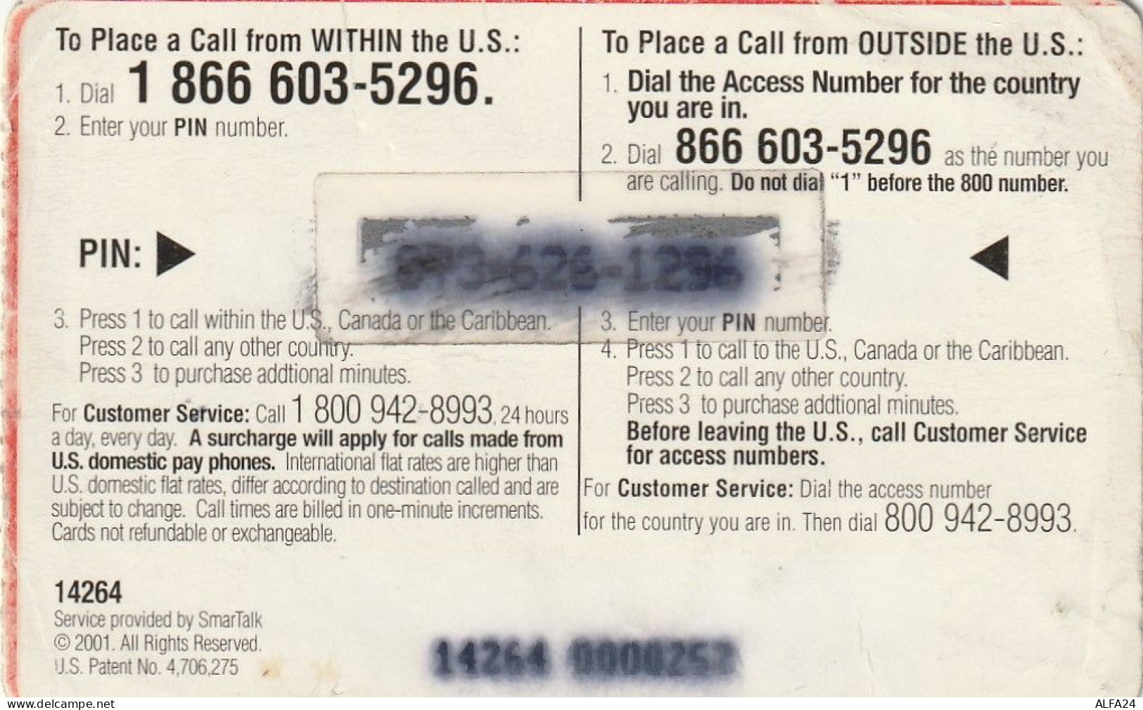 PREPAID PHONE CARD USA  (CZ104 - Altri & Non Classificati