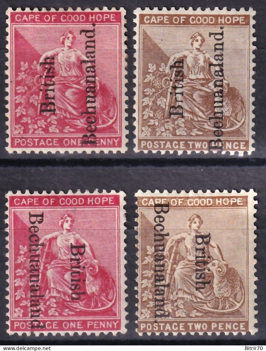 Bechuanaland, 1891-95  Y&T. 29, 29a, 30, 30a, MH, - 1885-1895 Crown Colony