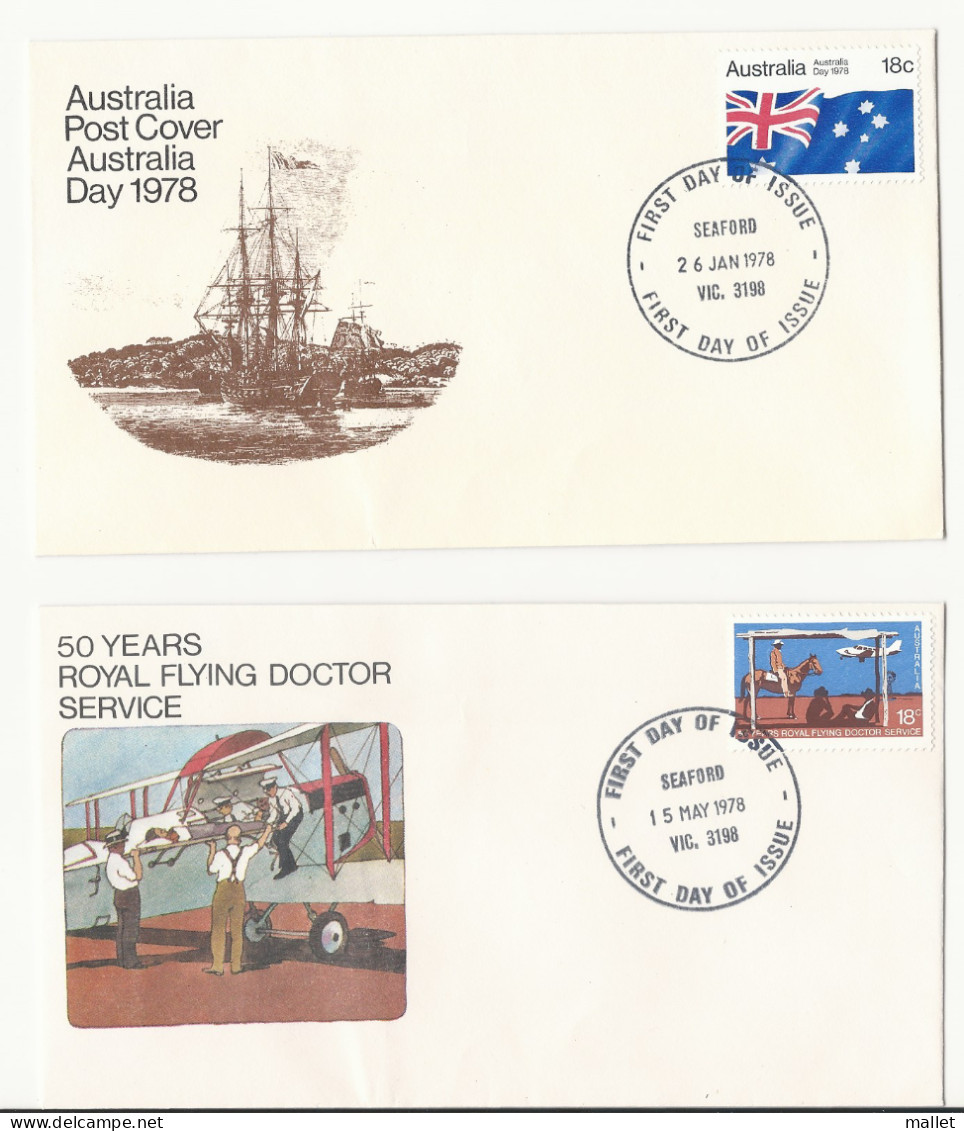 First Day Of Issue - Seaford - Australie - Janvier Et Mai 1978 - Eerste Vluchten