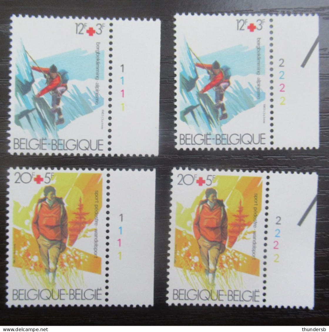 2082/83 'Rode Kruis' - Postfris ** - Volledige Set Plaatnummers - 1981-1990