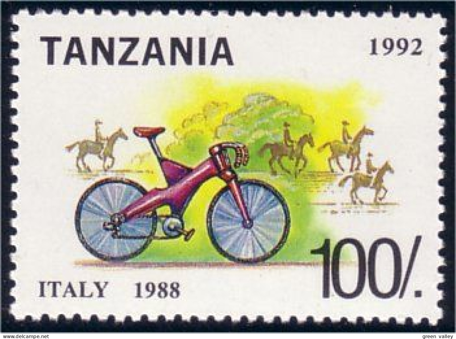 866 Tanzania Old Bicycle Italy 1988 MNH ** Neuf SC (TZN-61a) - Cycling