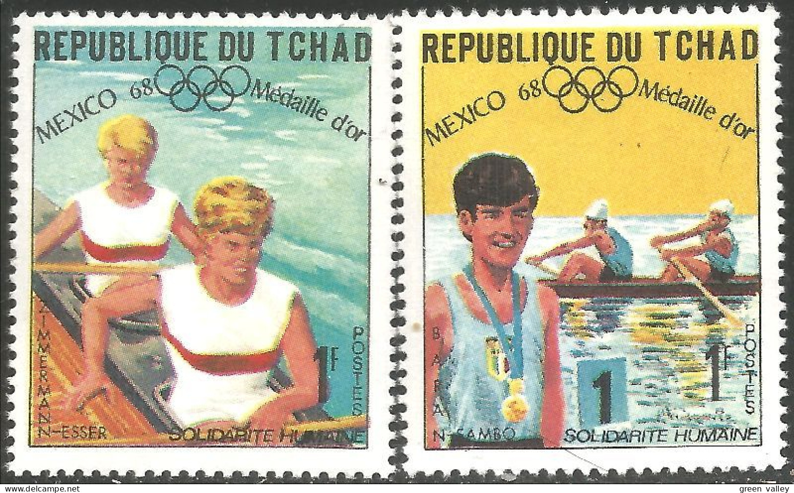 855 Tchad Aviron Rowing Mexico Olympiques 1968 MNH ** Neuf SC (TCD-39b) - Sommer 1968: Mexico