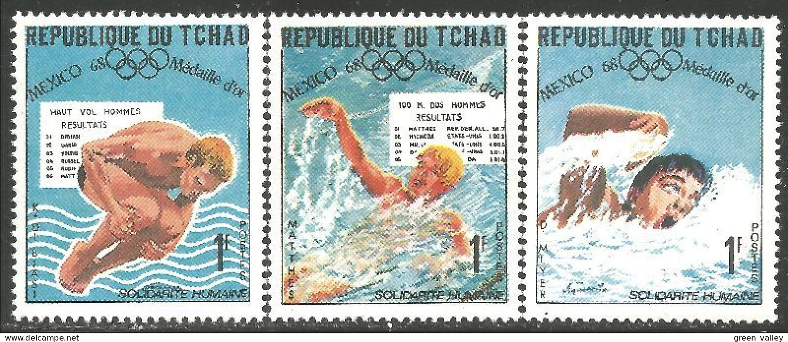 855 Tchad Natation Swimming Mexico Olympiques 1968 MNH ** Neuf SC (TCD-36d) - Kunst- Und Turmspringen