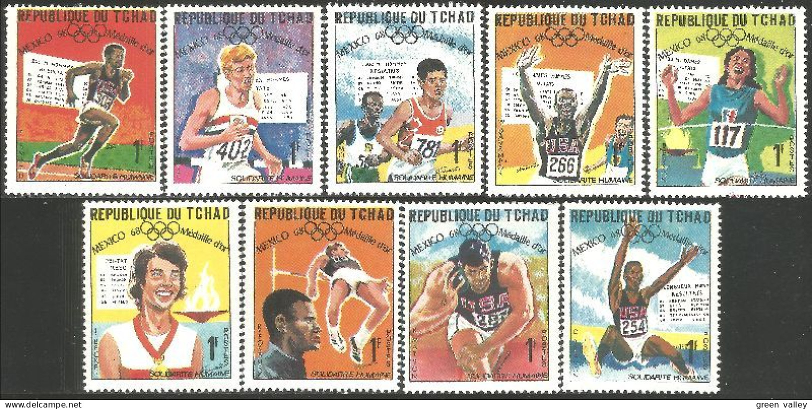 855 Tchad Athlétisme Track Field Mexico Olympiques 1968 MNH ** Neuf SC (TCD-35b) - Sommer 1968: Mexico