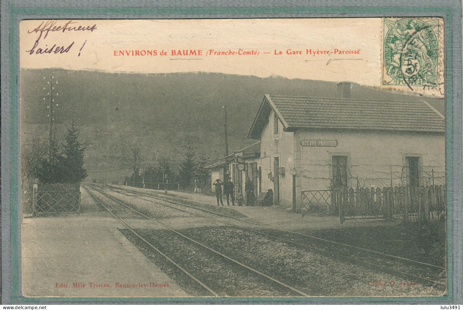 CPA - Environs De BAUME-les-DAMES (25) HYEVRE-PAROISSE - Aspect De La Gare En 1907 - Baume Les Dames