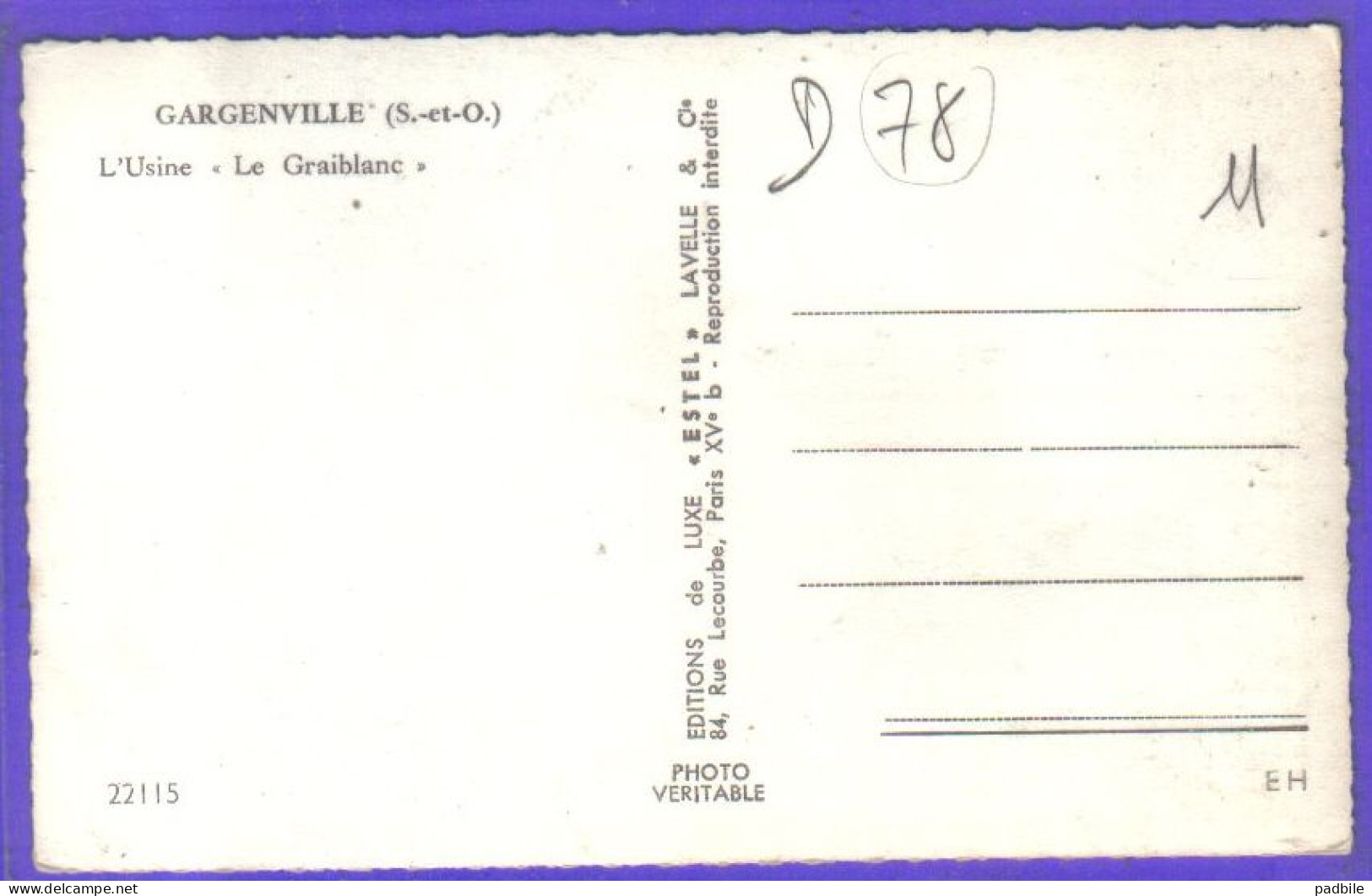 Carte Postale 78. Gargenville Usine Le Graiblanc  Et La Voix Ferrée   Très Beau Plan - Gargenville